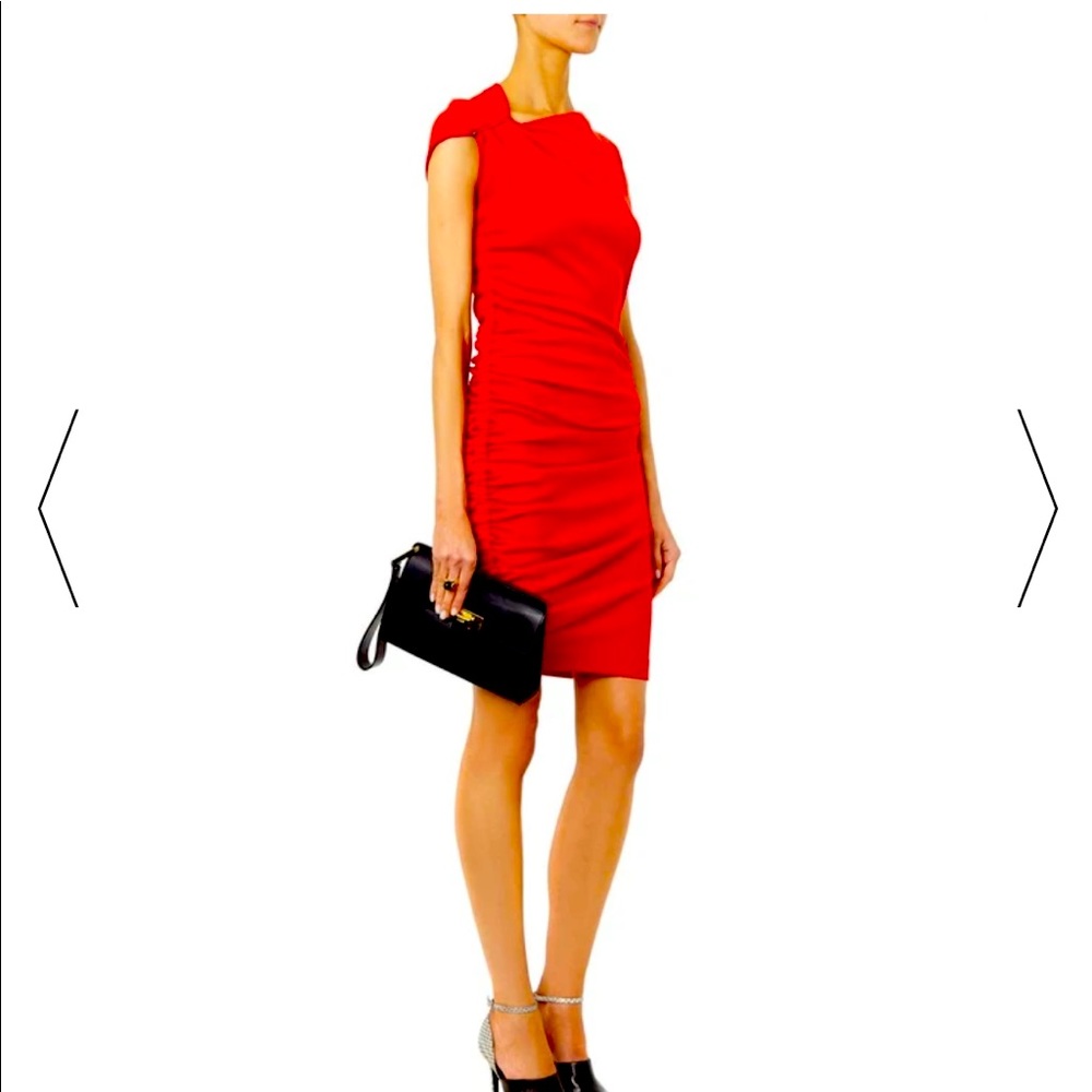 LANVIN Ruched Wool Dress